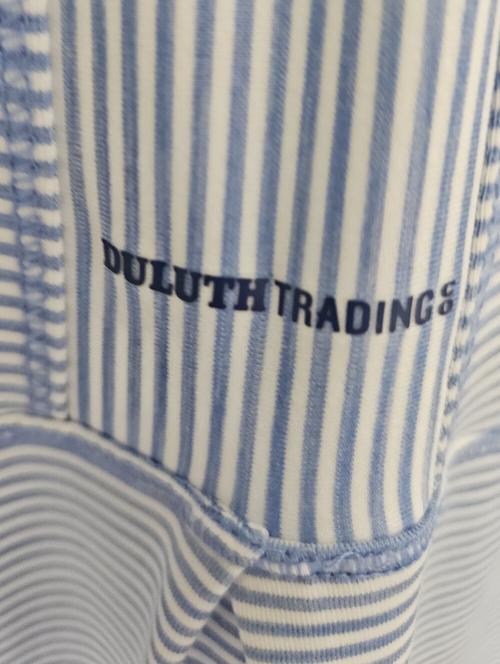 Duluth Trading Co Womens Pier Genius Dress XL Light Blue Striped Full Zip Tunic - Picture 3 of 5